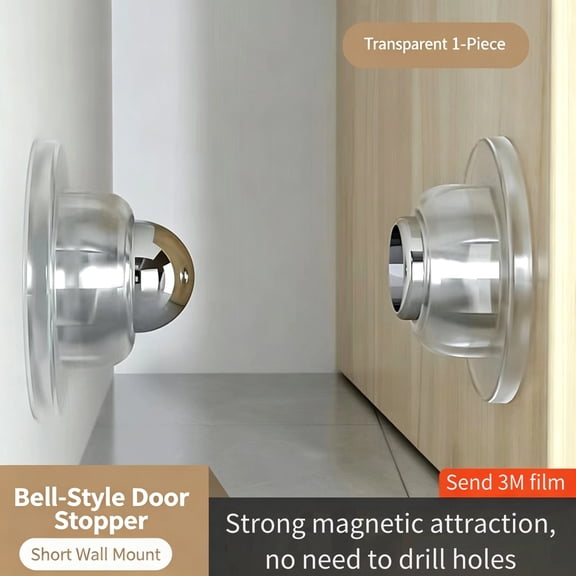 Magnetic Door Stop 3 Pack, No Drill Silicone Door Stopper, Anti‑Collision Door Holder for Home & Office
