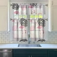 thumbnail image 3 of Kitchen Curtains 36 Inch Short - 3 Panel Set, Flamingo Tropical Bird Print, Rod Pocket Window Curtain, 100% Polyester for Hawaiian Summer Beach Decor, Easy Wash, 3 of 6