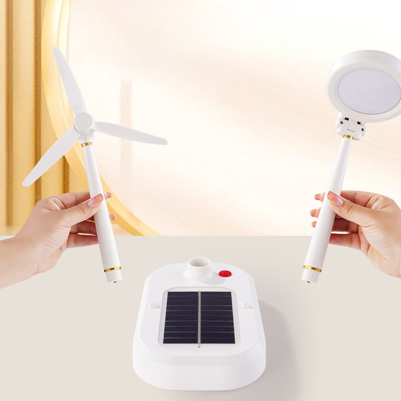 rourlinge Solar Rechargeable Desk Lamp Fan Led Study Students Children Bedroom Desk Reading Bedside Lamps Usb Charging fan for bedroom quiet portable air conditioners portable fan for travel