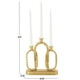 thumbnail image 3 of DecMode 3 Candle Gold Metal Interlocked Chains Candle Holder with Rectangle Base, 3 of 9