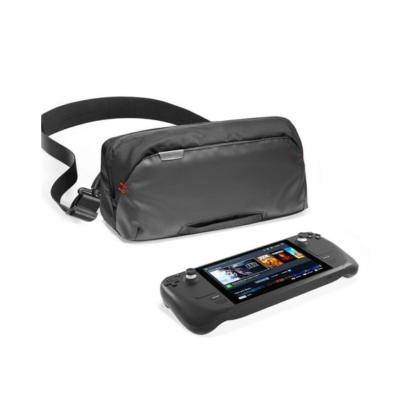 tomtoc Carrying Case for Steam Deck/OLED/Nintendo Switch 2/ASUS ROG Ally X, Storage Portable Bag, Protective Shoulder Bag with Pockets Fit Console, AC Adapter, Dock, Com
