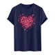 thumbnail image 3 of Tops para hombre, blusas y camisas de cuello redondo y manga corta para hombre. Camiseta/camisa informal de cuello redondo y manga corta con estampado de corazones para hombre. Tops de poliéster para, 3 of 4