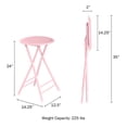 thumbnail image 4 of Lavish Home Backless 24-Inch Folding Stool with 225lb Capacity (Pink), 4 of 8