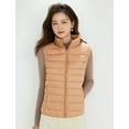 thumbnail image 2 of Wenseny Women’s Stand-up Collar Padded Warm Puffer Vest Zipper Outerwear Quilted Coat Orange 3XL, 2 of 7