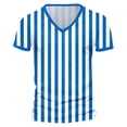 thumbnail image 4 of Short Sleeve Shirts for Men Striped Color Block Round Neck Pullover Tee Shirts Summer Casual Relaxed Fit Tops, 4 of 4