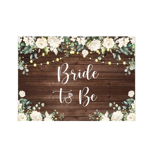EYNMVR 7x5ft Bride to Be Bridal Shower Backdrop Rustic Wood White Floral Photography Background Wedding Engagement Party Decoration
