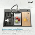 thumbnail image 2 of Stainless Steel Kitchen Sink, 33x22″ Single Bowl Overmount Handmade Sink, with Cutting Board, Colander, Each, SS-BL01D-332208-2, 2 of 12