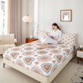thumbnail image 3 of jejeloiu Earthy Mandala Queen Sheets For Men Women,Boho Print Queen Sheet Sets,Red Blue Beige,4pcs,1 Flat Sheet, 1 Fitted Sheet and 2 Pillowcases, 3 of 6
