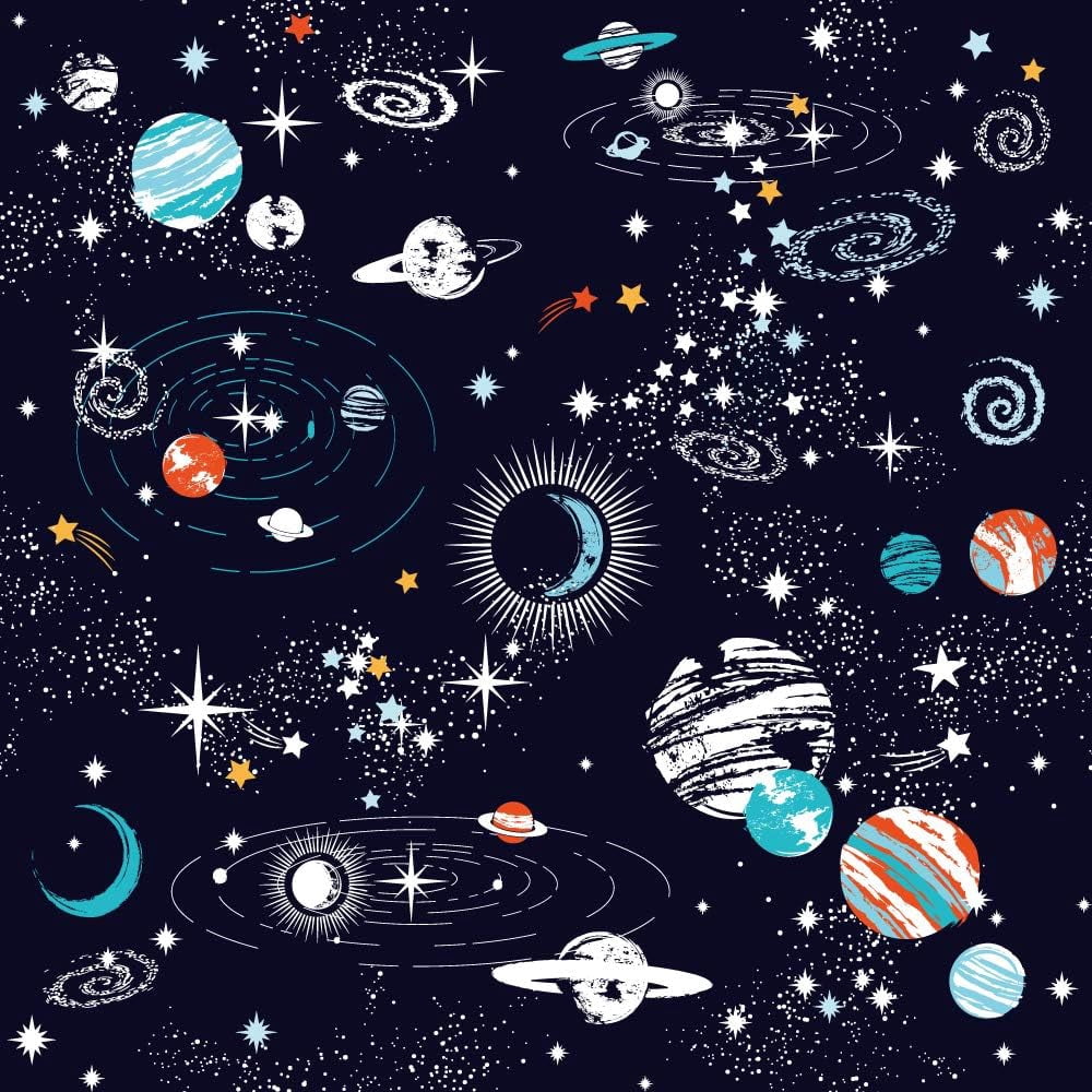 Vichonne Galaxy Space Comforter Sets Full Size Boys Universe Adventure Stars Printed Kids Bedding