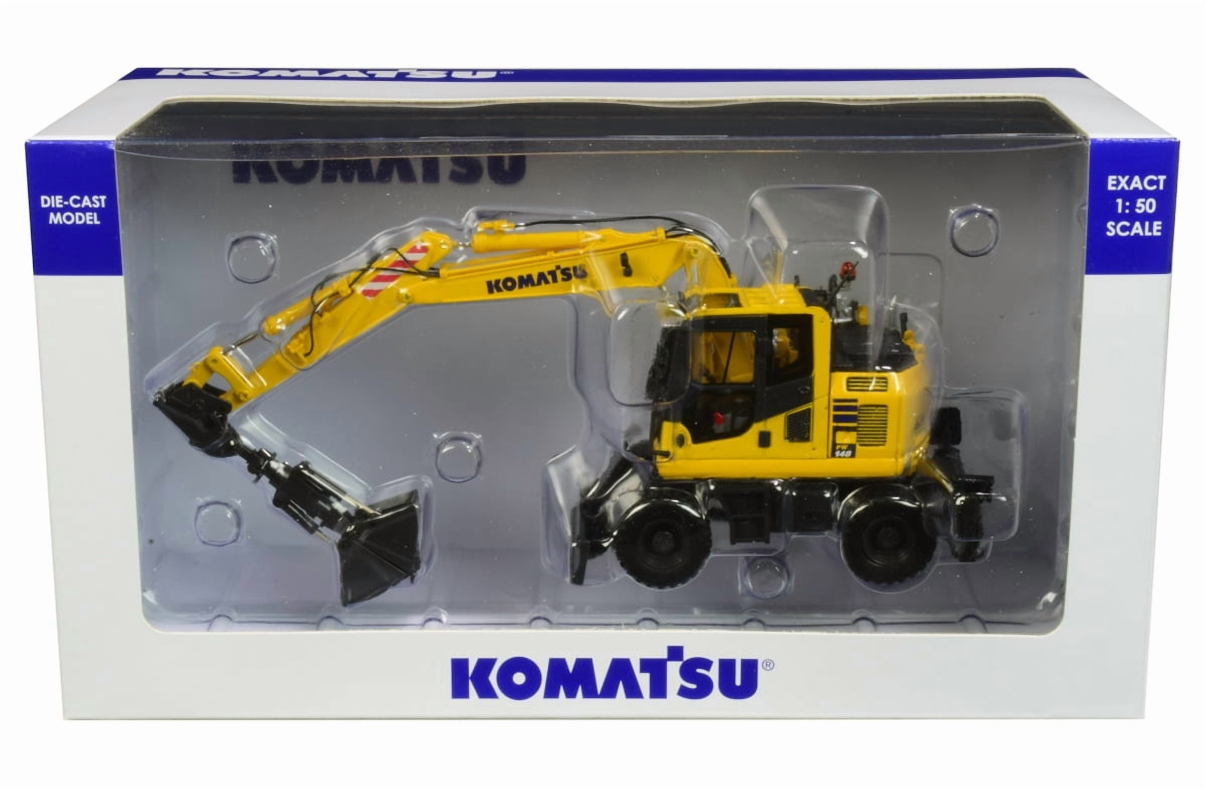 Komatsu PW148-10 Wheeled Excavator with Clamshell Bucket 1/50