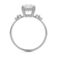 thumbnail image 3 of Cloud Jewel 14K White Gold Plated Ring - Prong Set 1.9 Ct Radiant Cut Moissanite Ring - Engagement Ring for Women's - Anniversary Gift - Daily Wear Moissanite Ring - Proposal Ring, 3 of 4