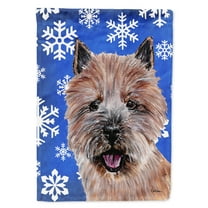 Norwich Terrier Winter Snowflakes House Flag
