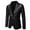 02Black, variant on Mens Blazer Vintage Lapel Two Buttons Stripe Printed Suit Jackets Slim Fit Wool Blend Casual Sport Coats with Pockets