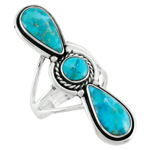 Turquoise Jewelry Ring for Women Sterling Silver 925 | Turquoise Network | R2616-C75-10