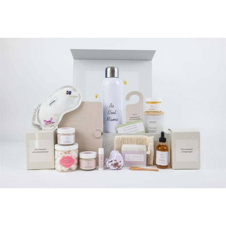 New Mom Spa Gift Basket – Natural Postpartum Self-Care Gift Set with Nipple Balm, Belly Oil, Lavender Bath Essentials & Personalized Gift Box