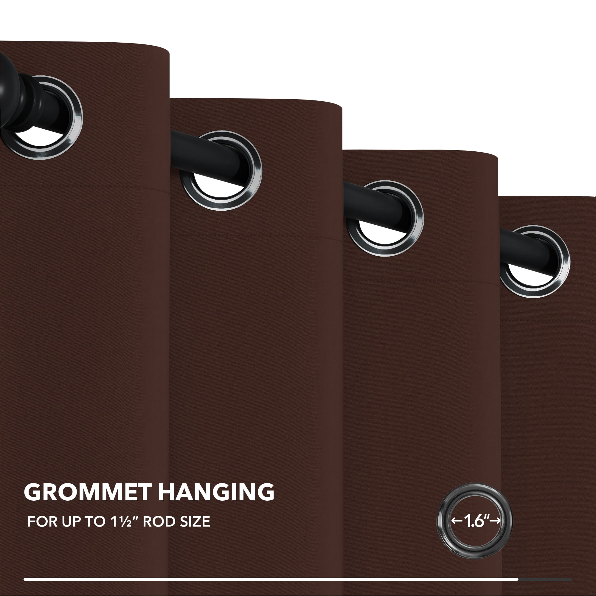 Deconovo Sliding Door Curtains 80 x 84 inch, Wide Thermal Blackout Curtains Noise Reducing Room Divider Window Curtains (Chocolate, 1 Panel)