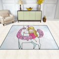 thumbnail image 3 of Coolnut Lightweight Soft Area Rugs 63 x 48 in, Princess Girl On Magic Unicorn Floor Mat for Kids Playing Room Hardwood Floor Living Room Nursery Rugs, 5'3" x 4', 3 of 6