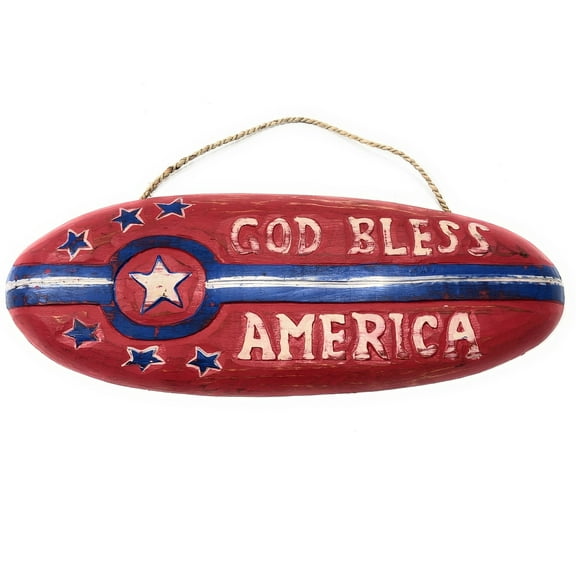 God Bless America Patriotic Sign 20" Wooden - Texas Decor Accent | #dpt530250
