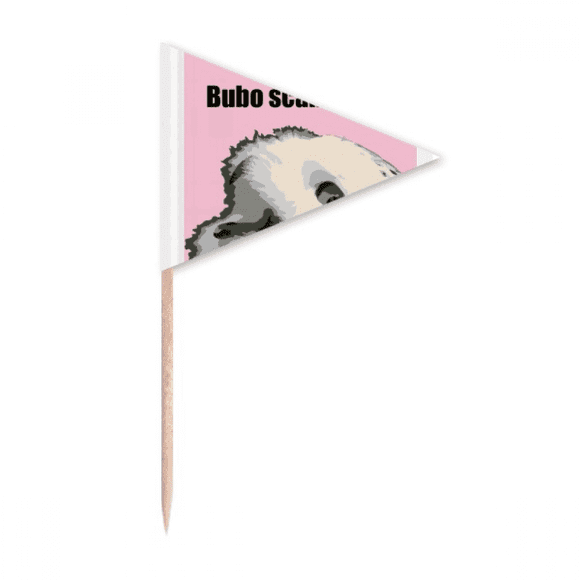 Bubo Scandiacus Bird White Toothpick Triangle Cupcake Toppers Flag