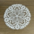 thumbnail image 1 of XUCP-2Pack Round Lace Placemats for Dining Table,11inch Diameter Delicate Floret Embroidered Lace Doilies vase mat for Christmas Daily Use, Washable (white), 1 of 4