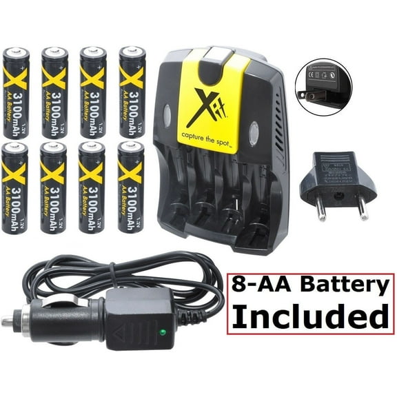 8AA Battery & Dual Volt Charger For Fujifilm FinePix S4200 HS10 HS11 S3400 S3450