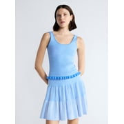 Women's and Women's Plus Ruffle Hem Knit Tank Top, Sizes XS-4X