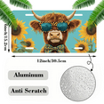 thumbnail image 2 of 1 Pcs 2D Flat License Plate Covers & Frames, A Highland Cow Wearing For Decorative Front, Waterproof For Decoration Aluminum License Plate Covers & Frames Cover For Men Women, 12" X 6", 2 of 7