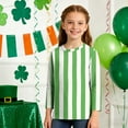 thumbnail image 2 of Tauxra Chandail de la Saint-Patrick pour Adultes, T-Shirt à Manches 3/4 Imprimé Col Rond, T-Shirt Graphique Trèfle Décontracté à Manches Longues pour Activités Festives, 2 of 6