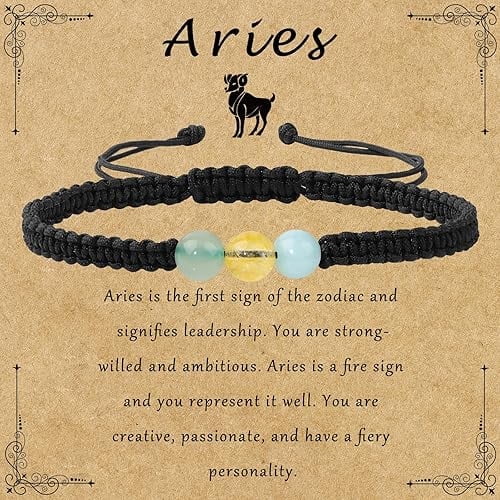 Zodiac Bracelets for Women Healing Crystal Stone 6mm Beads Bracelet Birthday Zodiac Gifts Horoscope Spiritual Bracelet