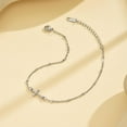 thumbnail image 6 of Ankle Bracelets for Women Dainty 18K Gold Plated Anklet Waterproof Round Beaded Paperclip Herringbone Pearl Chain Anklets Waterproof Beach Foot Jewelry, 6 of 6
