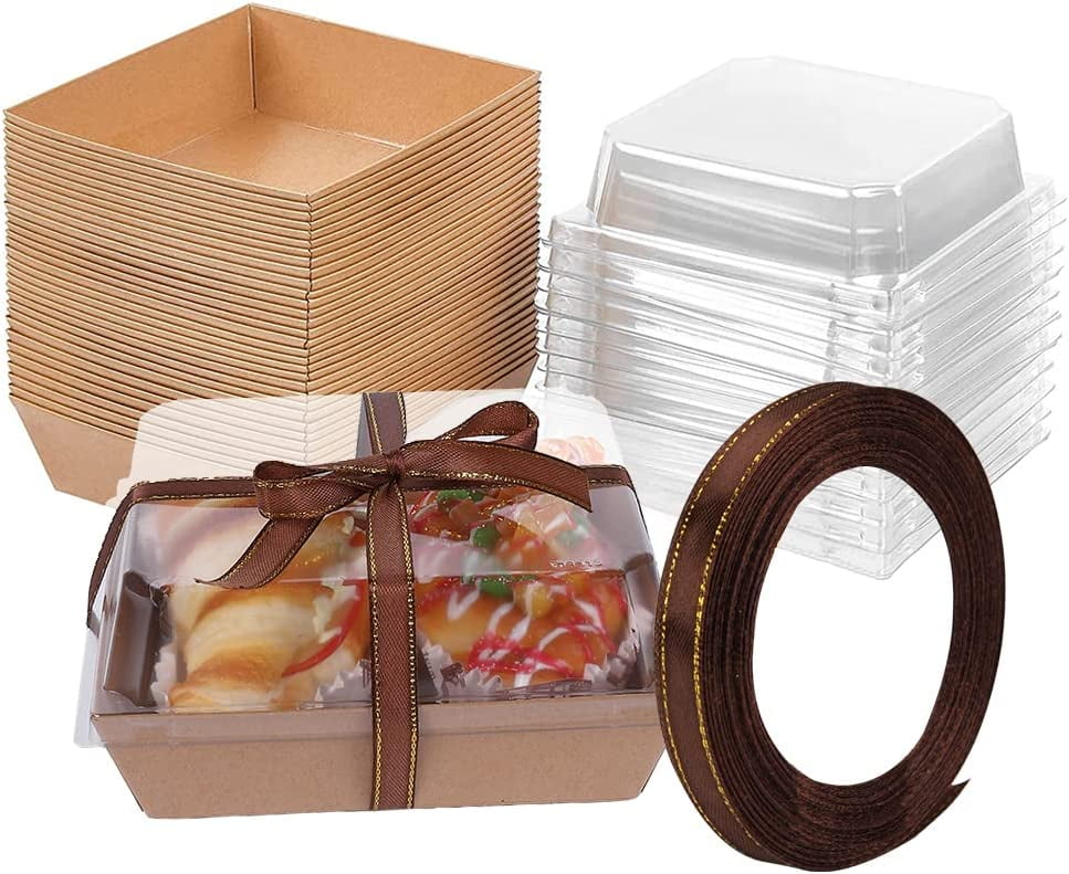 50 Pack Charcuterie Boxes with Clear Lids Hot Dog Container Disposable