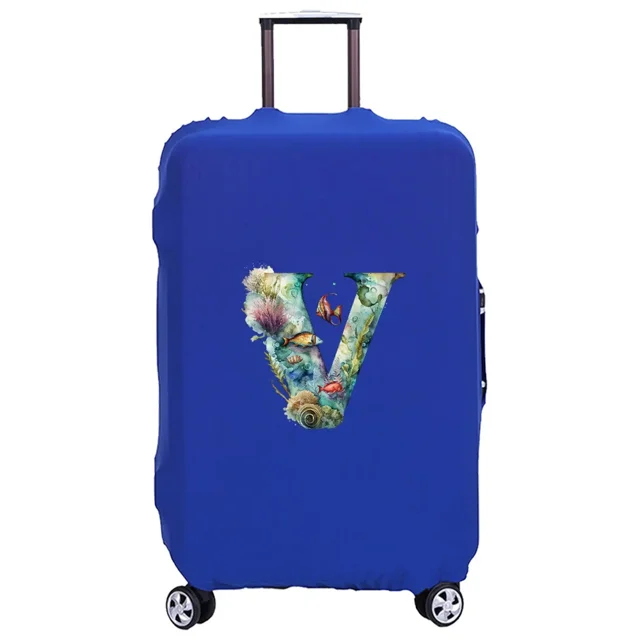 Luggage Cover Washable Case Cover Protective Case Scratch Proof Case Cover Suitable for Fish Letter Print Pattern Fits 18-32inch 8fish letter V L