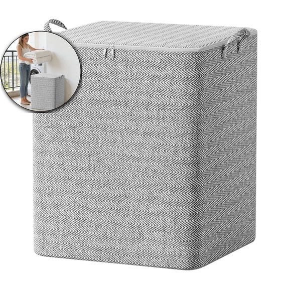 220L Fabric Storage Organizer Bag for Blankets and Clothes, Zippered Storage Bags, Perfect Closet Organizer