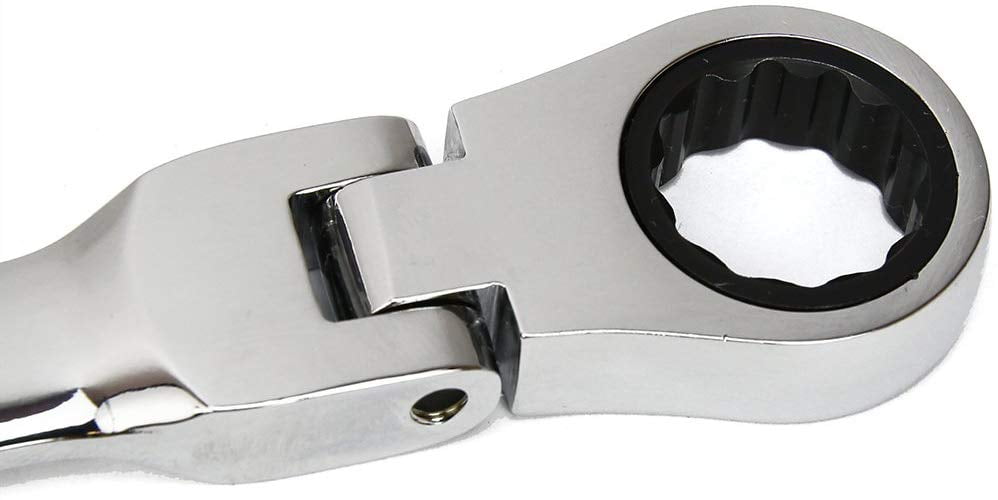 XtremepowerUS 7PC SAE Flex-Head Ratcheting Combination Wrench Set, Wrenches with 72-Tooth, SAE 3/8" To 3/4" Set