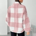 thumbnail image 5 of Under 10 dollars! Womens Fuzzy Fleece Plaid Pullover Quarter Zip Long Sleeve Fluffy Sweatshirts Loose Casual Cozy Warm Coat with Pocket, 5 of 8