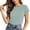 Mint Green, variant on Trendfront Womens Short Sleeve Crewneck T Shirts Plain Solid Color Basic Tee Minimalist Slim Fit Sleeve Summer Casual Layering Tops
