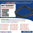 thumbnail image 7 of Whole Parts Refrigerator French Door Seal Gasket (Black Color) Part# W10830047 - Replacement & Compatible with Some Jenn Air, Kitchen Aid and Whirlpool Refrigerators, 7 of 7