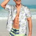 thumbnail image 5 of Lsque Lavender Flowers pattern Hawaiian Shirt for Men, Unisex Summer Beach Casual Short Sleeve Button Down Shirts-X-Large, 5 of 9