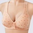 thumbnail image 3 of Hessimy Daisy Bra for Women, Comfortable Convenient Front Close Button Lace Floral Pattern Bras for Older Women No Underwire(Pink,44), 3 of 4