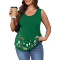 thumbnail image 6 of Tiqkatyck Tank Tops for Women Trendy Women's 2025 Chic Round Neck Short Sleeve Shirts 2D Printed Casual Loose Fit Vest Sleeveless Tunic Tops Summer Tops for Women Green XXXL, 6 of 7