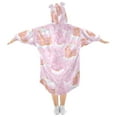 thumbnail image 2 of Pink Gingerbread Houses Wearable Blankets Hoodie Oversize Sherpa Wearable Soft Blanket Warm Cozy 3-14 Age, 2 of 7