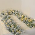 thumbnail image 6 of Winter Frost Christmas Simulation Snow Pine Branch Rattan with LED Lights - 78.7 Inch Holiday Wall Gate Fence Staircase Decoration, 6 of 7