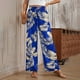 thumbnail image 1 of WILLBEST Pantalones Casuales para Mujer 2024, Estilo Tropical, con Cordón, Cintura Alta, Pierna Ancha, para Un Estilo Relajado y Cómodo. Extra Grande, 1 of 4