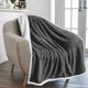 thumbnail image 1 of Manta de vellón Sherpa para sofá, gris oscuro, suave y mullida, acogedora manta de invierno reversible para mujeres y hombres, 50 x 60 pulgadas, 1 of 8