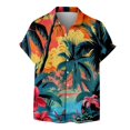 thumbnail image 4 of Shirt For Men Casual Fashion Summer Short Sleeve Buttons Printed T Shirt Top S, 4 of 5