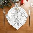 thumbnail image 5 of Iauyy Satin Napkins Set of 1- Ship Wheel Sketch DIY Printing Decoration Cloth Napkin- Easy Care for Home/Party, 5 of 8