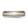 thumbnail image 3 of Titanium Ridged Edge 925 Sterling Silver Inlay 6mm Brushed/Polished Band Size: 13; for Adults and Teens; for Women and Men, 3 of 6
