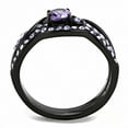 thumbnail image 3 of Black Womens Ring Anillo Para Mujer Stainless Steel Ring with AAA Grade CZ in Amethyst, 3 of 5