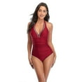 thumbnail image 3 of Traje de baño de una pieza para mujer con control de abdomen y cuello en V s202412247785, 3 of 5