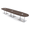 Natural Eucalyptus w/Silver Base with Electric, variant on 18 Person Boval Shaped Modular Conference Table Metal Bases w/Electric